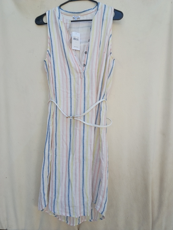 Splendid Dresses & Skirts - Splendid Pastel Stripe Sleeveless Midi Dress with Braided Belt